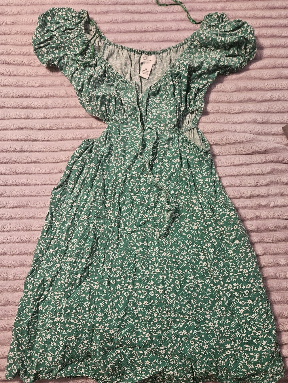 Joules Green and White Floral Dress